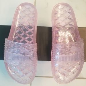 New! Rihanna Fenty Pink Jelly Slides, size 8.5